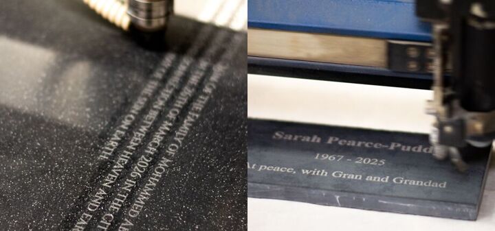 Natural Slate & Corian Engraving