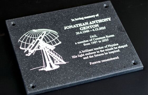 Engraved Corian Plaque with white paint infill