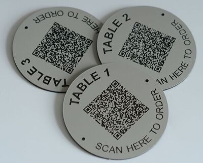 QR Code Table Labels - Brunel Engraving