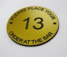 brass effect table number - order at the bar
