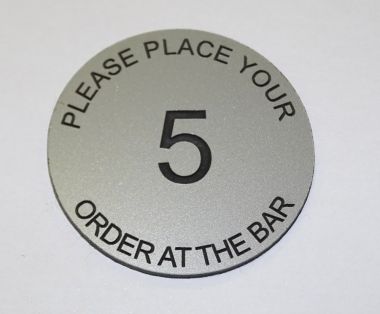 Aluminium Effect Table Numbers - 50mm - Order at the bar