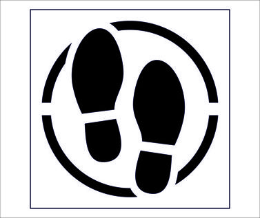 Social Distancing Floor Stencil - Footprint