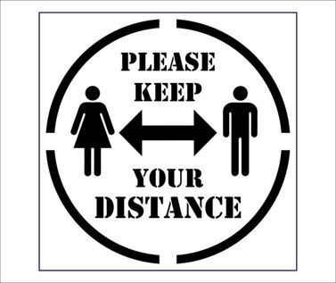 Social Distancing Floor Stencil -  Please Keep Your Distance