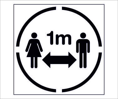 Social Distancing Floor Stencil -  Keep 1m apart
