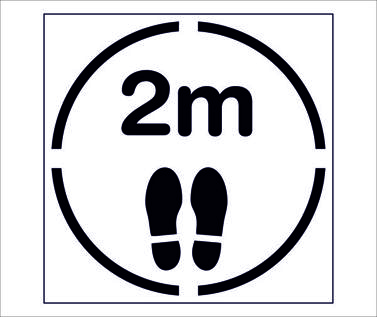 Social Distancing Floor Stencil -  Keep 2m apart & Footprint