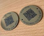Brushed Brass Effect QR Code Table Discs (1)   50mm