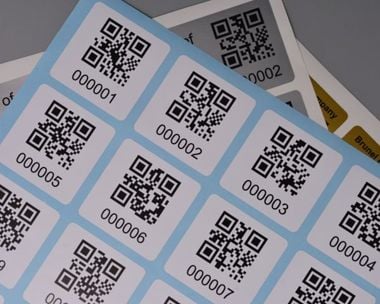 Vinyl QR Code Labels - Brunel Engraving