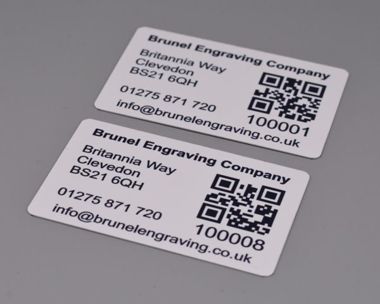 Aluminium Dye Sub QR Code Labels 50mm x 25mm