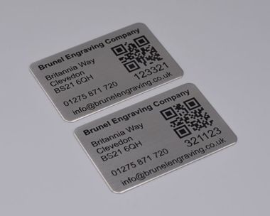 Etched St/Steel QR Code Labels - Brunel Engraving