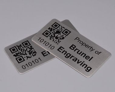 Etched St/Steel QR Code Labels 125mm x 75mm