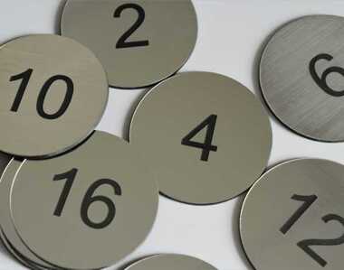 Steel Effect Table Numbers - 30mm