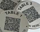 Steel Effect QR Code Table Numbers - 70mm - Brunel Engraving