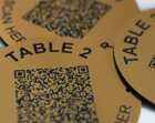 50mm QR Code Brass Effect Table Number