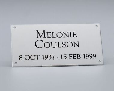 Aluminium Memorial Bench Plaque