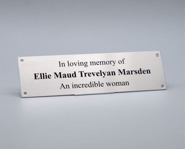 Stainless Steel Memorial Bench Plaque