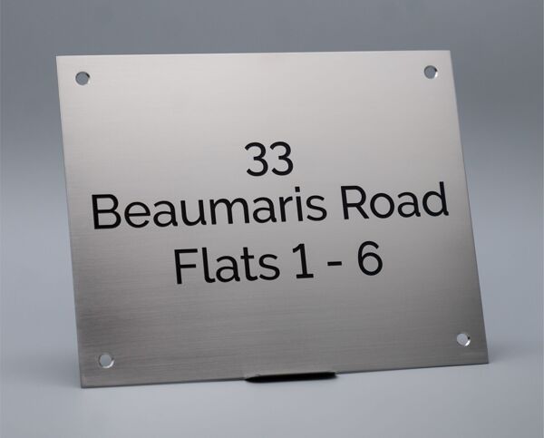 Etched Stainless Steel House Plaque