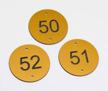 Matte Brass Effect Table Numbers - 50mm