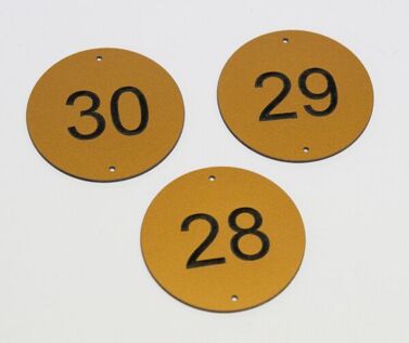 Matte Brass Effect Table Numbers - 70mm