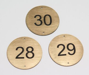 Brushed Brass Effect Table Numbers - 70mm