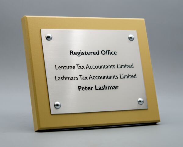 Etched Stainless Steel Business Plaque2