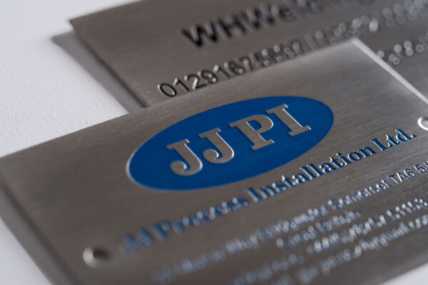 Less Steel Label Etched Stainless Steel ID Labels 75mm x 50mm - Brunel Engraving