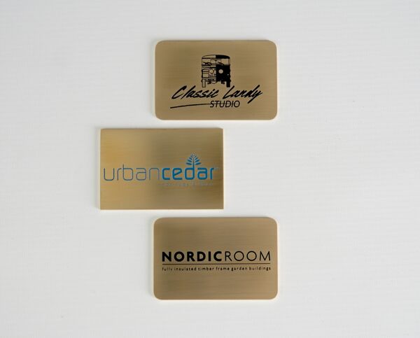 Etched Brass ID Labels 75mm x 50mm