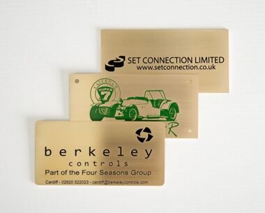 Etched Brass Labels 100mm x 50mm