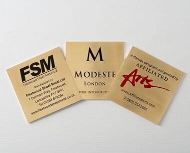Etched Brass Labels 85mm x 85mm