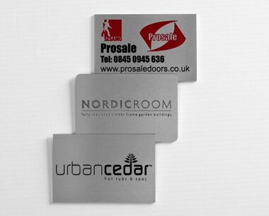 Etched Stainless Steel Labels 75mm x 50mm