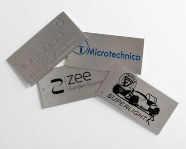 Less Steel Label Etched Stainless Steel ID Labels 75mm x 50mm - Brunel Engraving