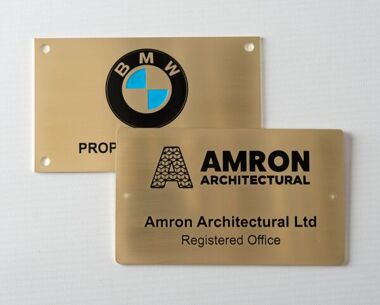 Etched Brass Labels 125mm x 75mm
