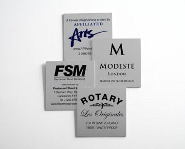 Aluminium Anodic Labels 85mm x 85mm