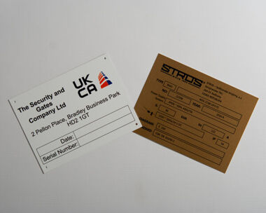 Aluminium Dye Sub Labels 200mm x 150mm