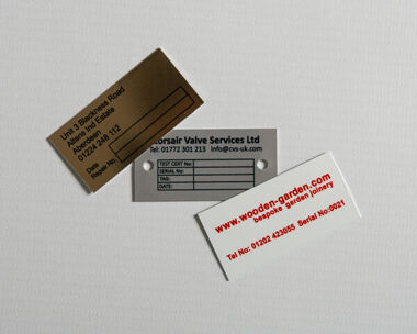 Aluminium Dye Sub Labels 50mm x 25mm