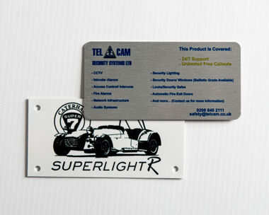 Aluminium Dye Sub Labels 100mm x 50mm