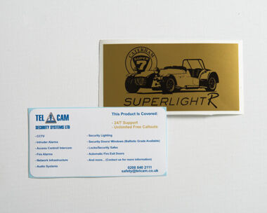 S/A Vinyl Identification Labels 100mm x 50mm