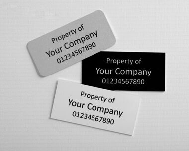 Aluminium Dye Sub Labels Type 1 75mm x 35mm