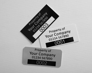 Aluminium Dye Sub Labels Type 2 75mm x 35mm