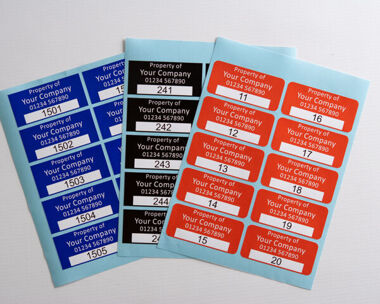 S/A Vinyl  Asset Labels Type 2 75mm x 35mm