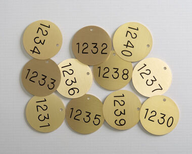 Brass Valve and Tag Labels - 50mm Diameter