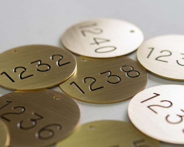 Vass Labels Brass Valve and Tag Labels - 50mm Diameter - Brunel Engraving