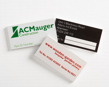 Aluminium Anodic Labels 50mm x 25mm