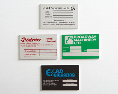 Aluminium Anodic Labels 75mm x 50mm