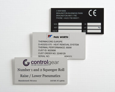 Aluminium Anodic Labels 100mm x 50mm