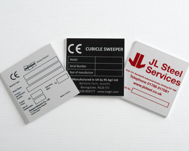 Aluminium Anodic Labels 85mm x 85mm