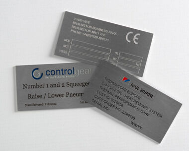 Etched Stainless Steel Labels 100mm x 50mm