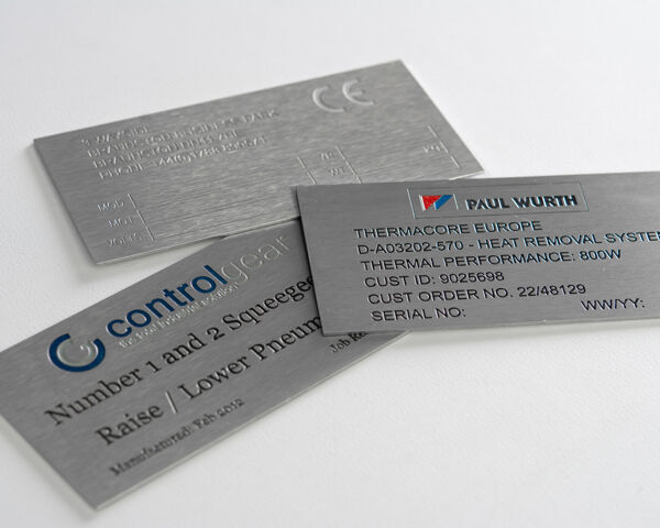 Etched Stainless Steel Labels 100mm x 50mm - Brunel Engraving