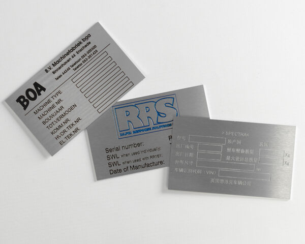 Etched Stainless Steel Labels 125mm x 75mm - Brunel Engraving