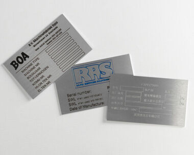 Rustless Lable Etched Stainless Steel Labels 75mm x 50mm - Brunel Engraving