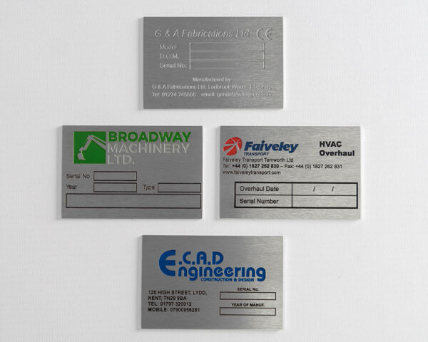 Etched Stainless Steel Labels 75mm x 50mm - Brunel Engraving